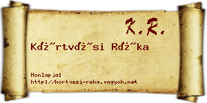 Körtvési Réka névjegykártya